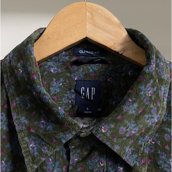 GAP AUTHENTIC RELAX FIT FLORAL PRINT CORDUROY SHIRT FOR MEN’S & WOMEN’S - Picture 4 of 6